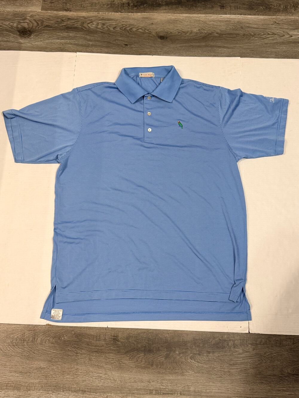 Peter Millar Summer Comfort The Abaco Club Golf Polo Shirt Large Blue Striped